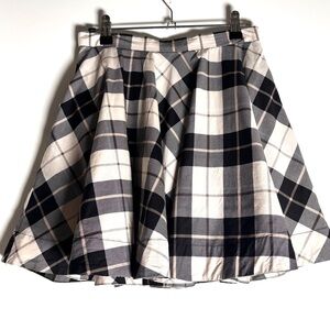 Vintage Kate Spade Plaid Full Skirt | Black White Check A-Line Skirt